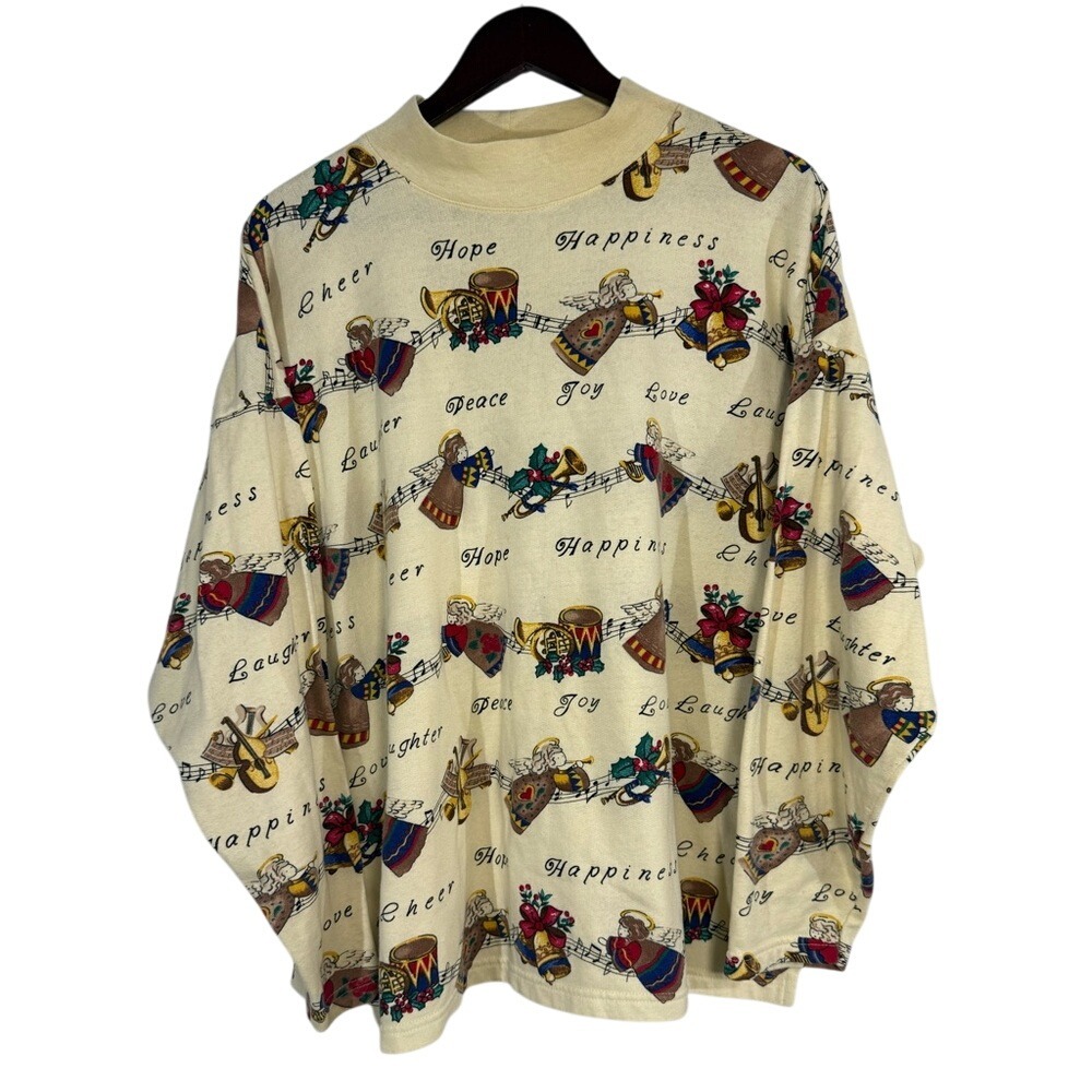 Womens Bobbie Brooks Holiday Vintage 90's Crew Neck Long Sleeve XL